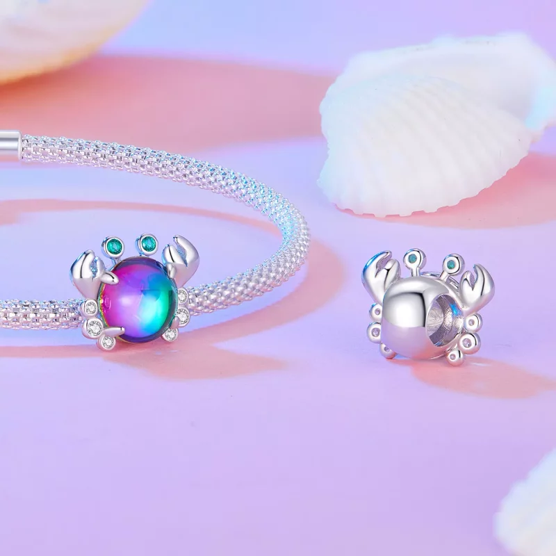 (imagen para) Charm de cangrejo colorido estilo Pandora - BSC848 - Ver 4