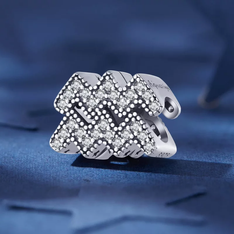 (imagen para) Charm del Zodiaco Acuario de la suerte estilo Pandora - SCC2516-12 - Ver 2