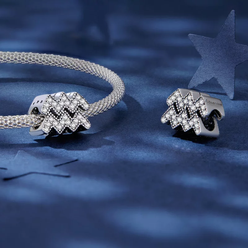(imagen para) Charm del Zodiaco Acuario de la suerte estilo Pandora - SCC2516-12 - Ver 4
