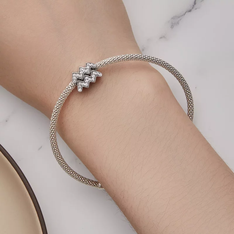 (imagen para) Charm del Zodiaco Acuario de la suerte estilo Pandora - SCC2516-12 - Ver 6