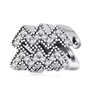Charm del Zodiaco Acuario de la suerte estilo Pandora - SCC2516-12 (imagen para) Charm del Zodiaco Acuario de la suerte estilo Pandora - SCC2516-12