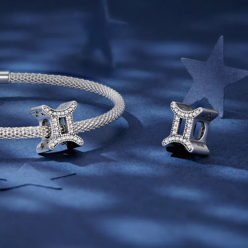 (imagen para) Charm del Zodiaco de la Suerte estilo Pandora para Géminis - SCC2516-3 - Ver 4