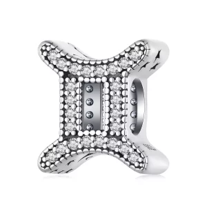 Charm del Zodiaco de la Suerte estilo Pandora para Géminis - SCC2516-3 (imagen para) Charm del Zodiaco de la Suerte estilo Pandora para Géminis - SCC2516-3