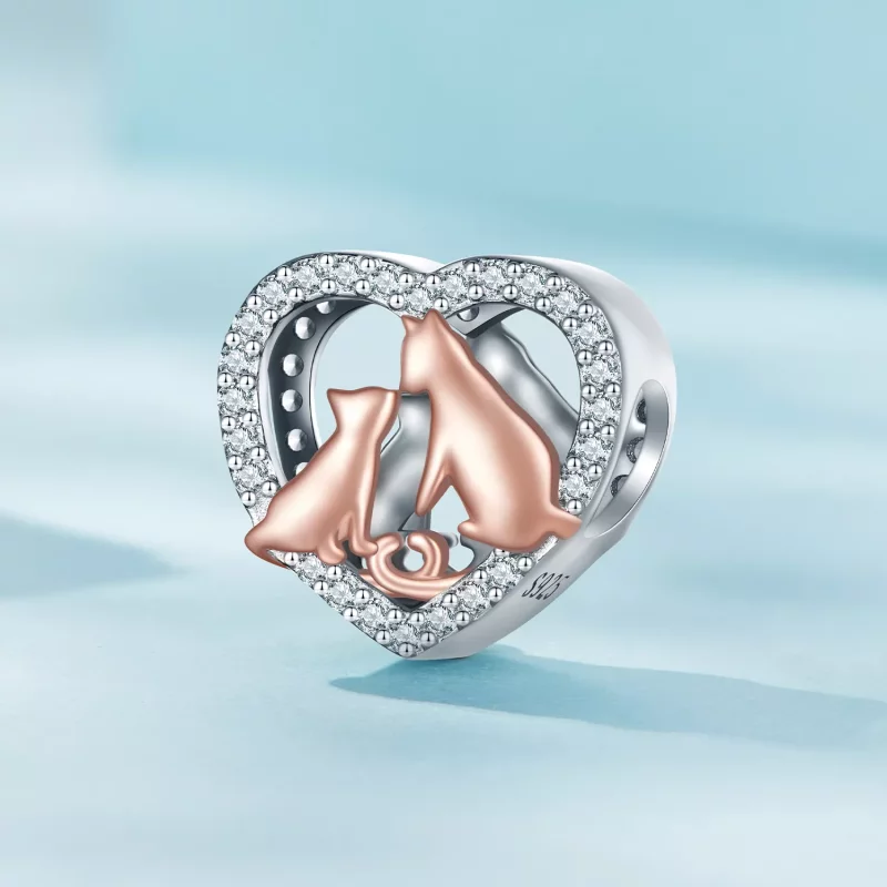 (imagen para) Charm estilo Pandora Besa al Gato - SCC2517 - Ver 2