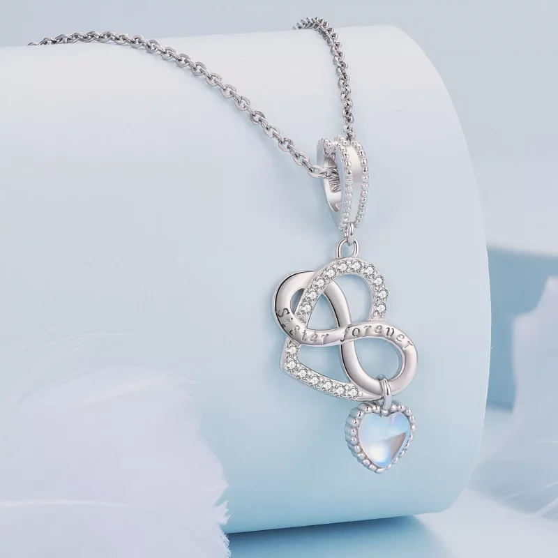 (imagen para) Colgante de corazón estilo Pandora para hermanas - BSC860 - Ver 2