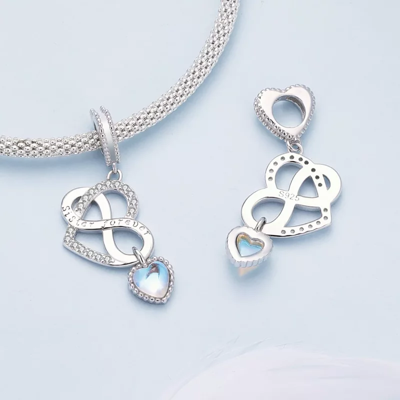 (imagen para) Colgante de corazón estilo Pandora para hermanas - BSC860 - Ver 4