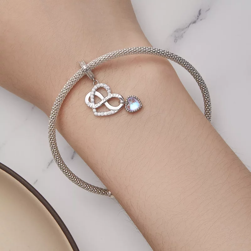 (imagen para) Colgante de corazón estilo Pandora para hermanas - BSC860 - Ver 5
