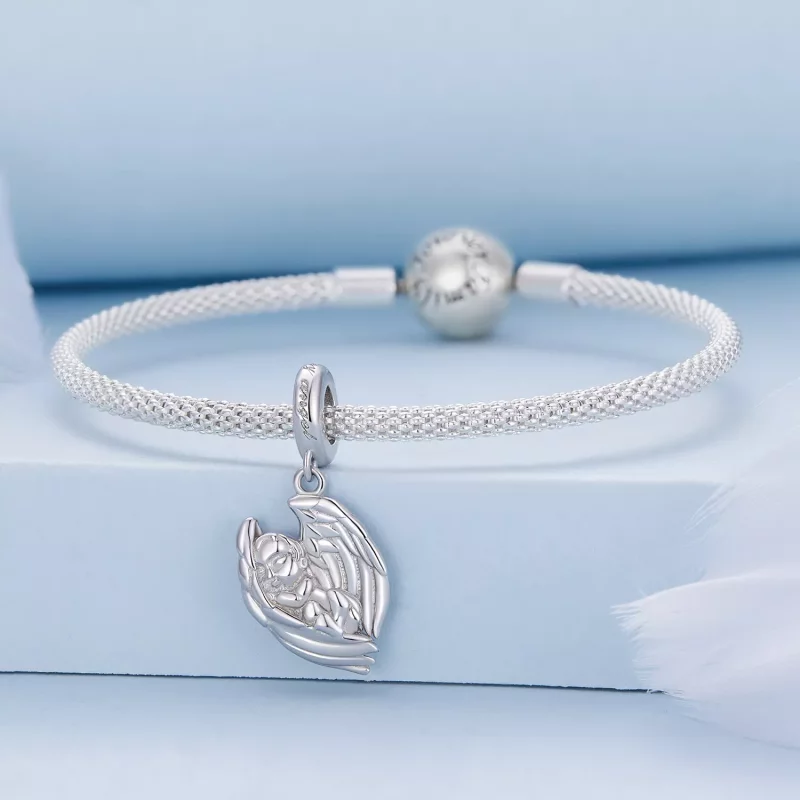 (imagen para) Colgante de dije estilo Pandora con angelito bebé - BSC851 - Ver 3