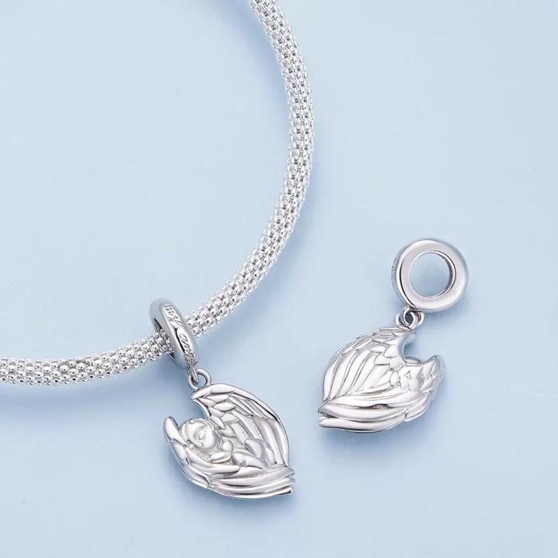 (imagen para) Colgante de dije estilo Pandora con angelito bebé - BSC851 - Ver 4