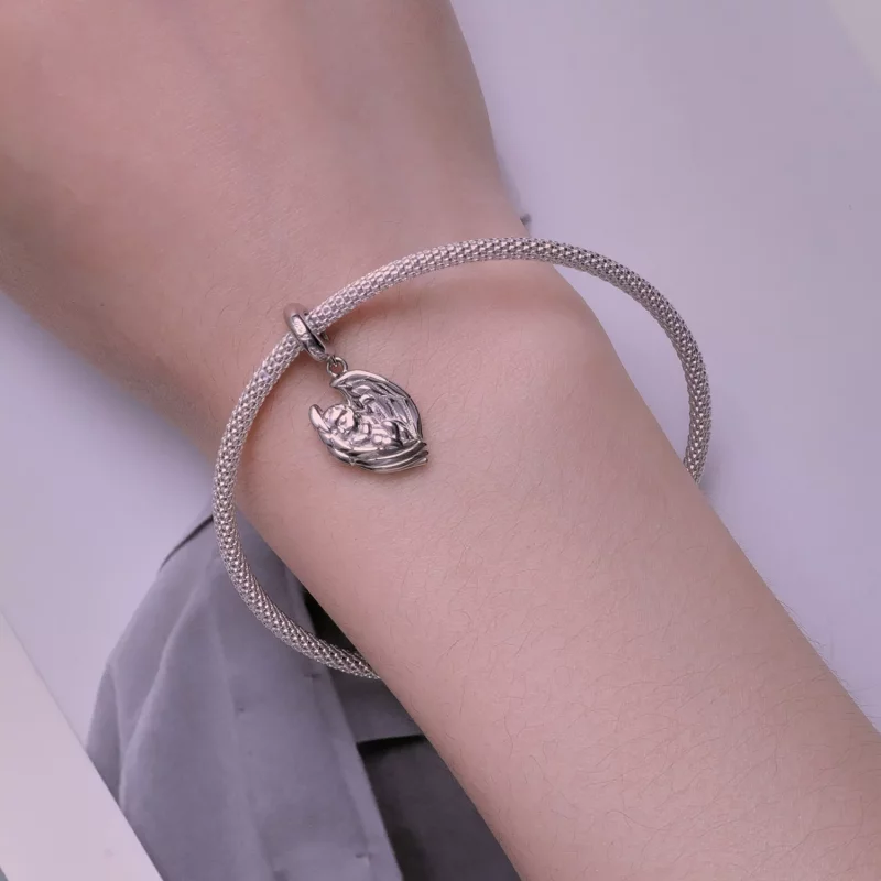 (imagen para) Colgante de dije estilo Pandora con angelito bebé - BSC851 - Ver 5