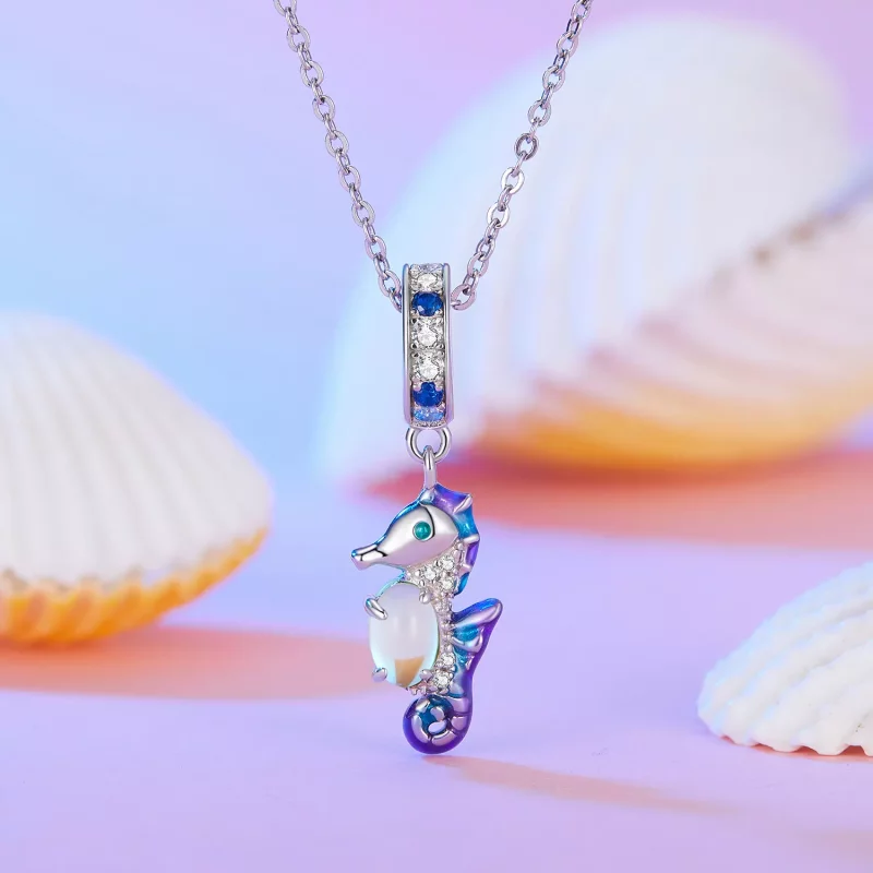 (imagen para) Colgante encantador de estilo Pandora con un exquisito caballito de mar - BSC850 - Ver 2
