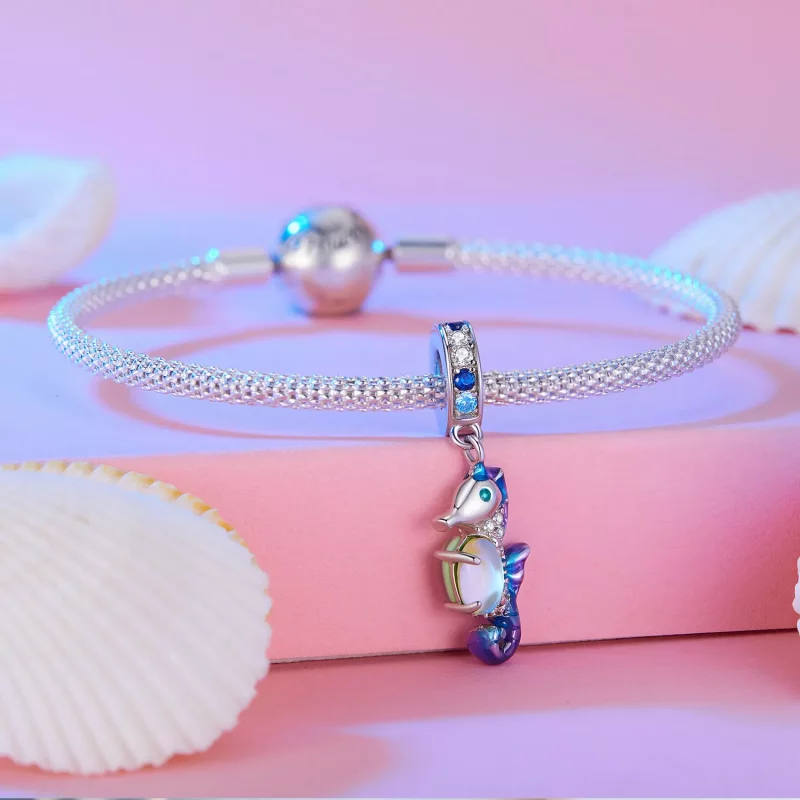 (imagen para) Colgante encantador de estilo Pandora con un exquisito caballito de mar - BSC850 - Ver 3