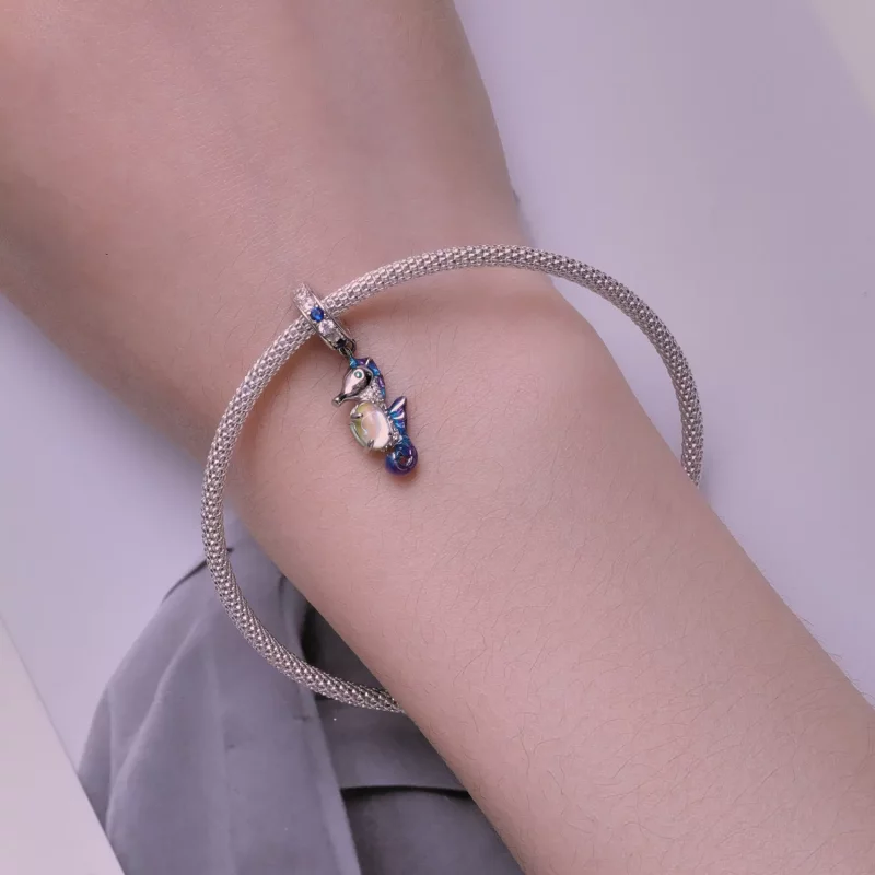 (imagen para) Colgante encantador de estilo Pandora con un exquisito caballito de mar - BSC850 - Ver 5