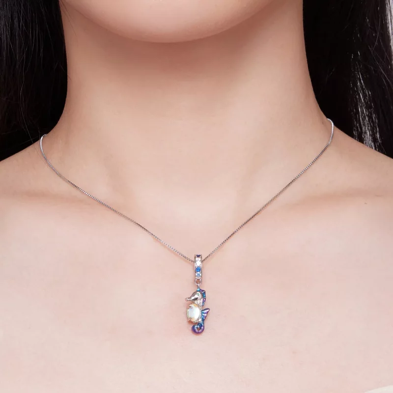 (imagen para) Colgante encantador de estilo Pandora con un exquisito caballito de mar - BSC850 - Ver 6
