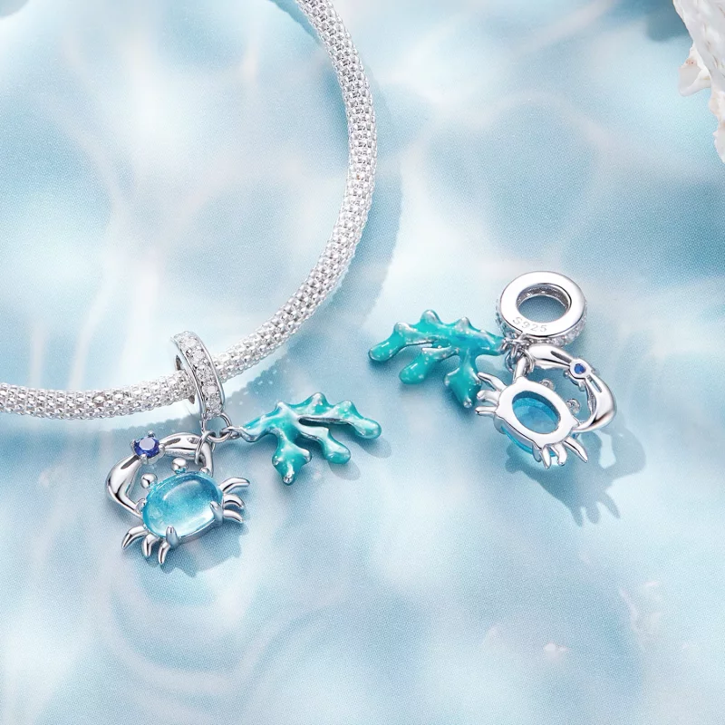 (imagen para) Colgante encanto de alga de cangrejo estilo Pandora - SCC2505 - Ver 4