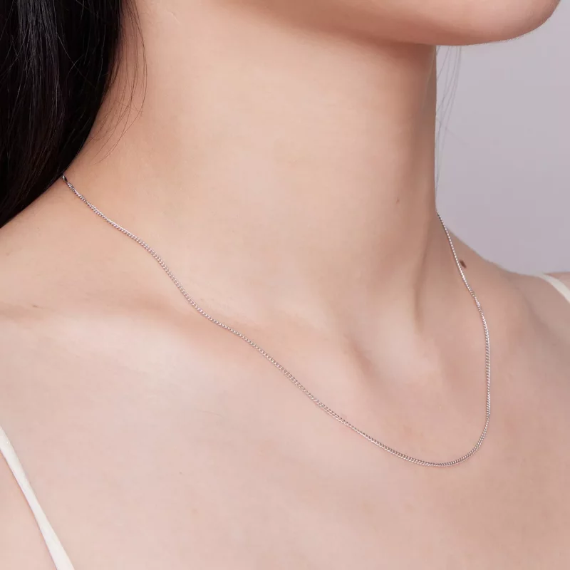 (imagen para) Collar de cadena básica estilo Pandora 0.8 Side - SCA025 - Ver 5