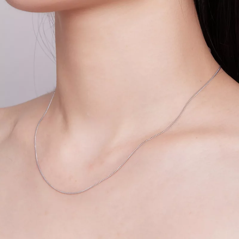 (imagen para) Collar de cadena básica estilo Pandora 0.8 Side - SCA025 - Ver 6