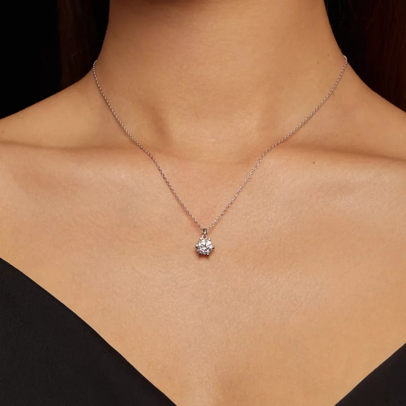 (imagen para) Collar de estilo Pandora con lujoso Moissanite - MSN006-A - Ver 6