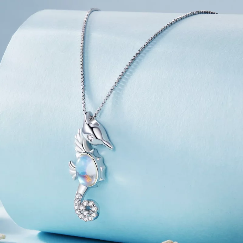 (imagen para) Collar estilo Pandora con caballito de mar - BSN332 - Ver 2