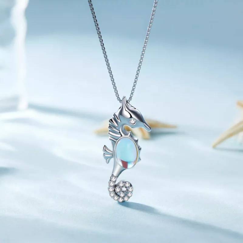 (imagen para) Collar estilo Pandora con caballito de mar - BSN332 - Ver 3