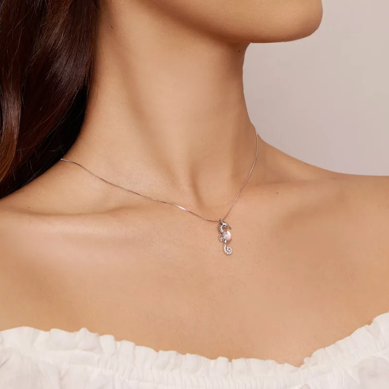 (imagen para) Collar estilo Pandora con caballito de mar - BSN332 - Ver 6