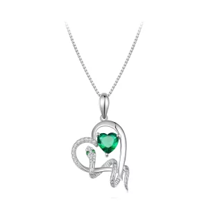 (imagen para) Collar estilo Pandora con exquisita serpiente en forma de corazón - BSN327