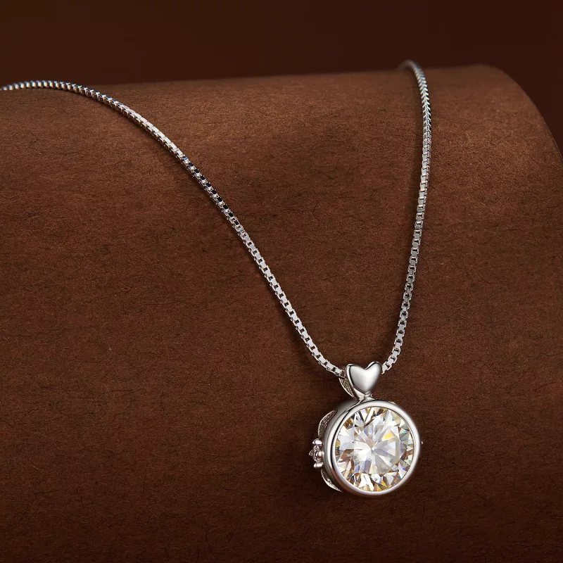 (imagen para) Collar estilo Pandora con Moissanite de 1 quilate - MSN013 - Ver 2