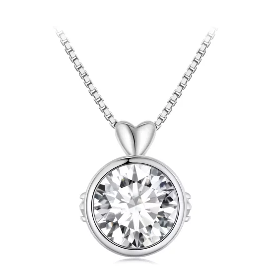 (imagen para) Collar estilo Pandora con Moissanite de 1 quilate - MSN013