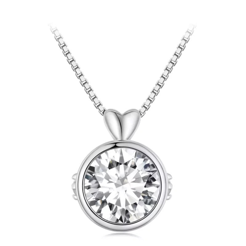 (imagen para) Collar estilo Pandora con Moissanite de 1 quilate - MSN013