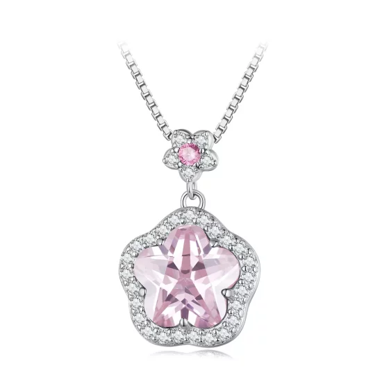 (imagen para) Collar estilo Pandora con pequeña flor - BSN329