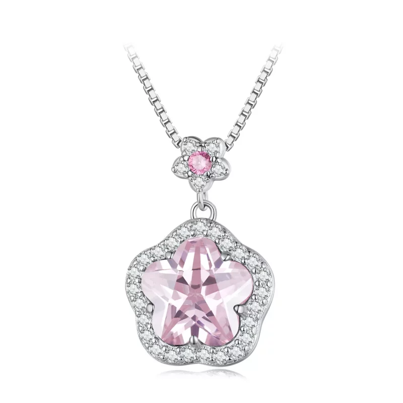 (imagen para) Collar estilo Pandora con pequeña flor - BSN329
