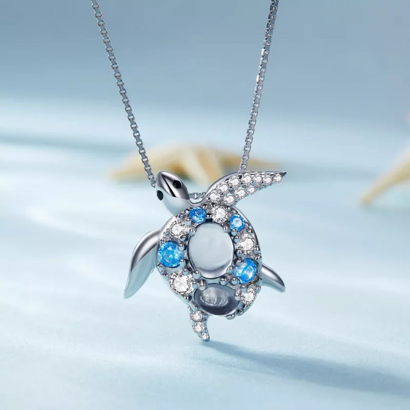 (imagen para) Collar estilo Pandora con tortuga marina - BSN331 - Ver 3
