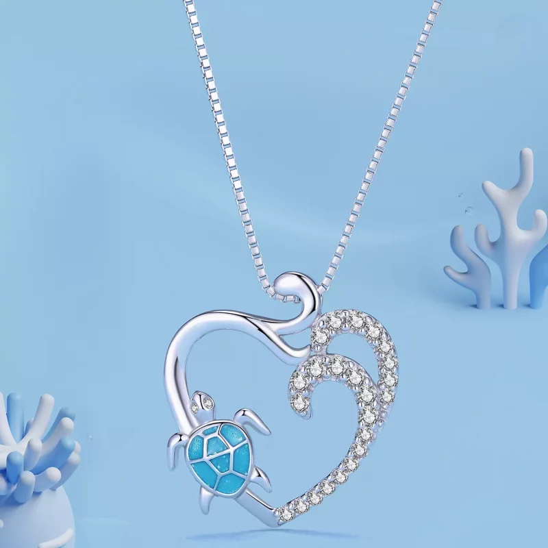 (imagen para) Collar estilo Pandora con tortuga marina - SCN499 - Ver 2