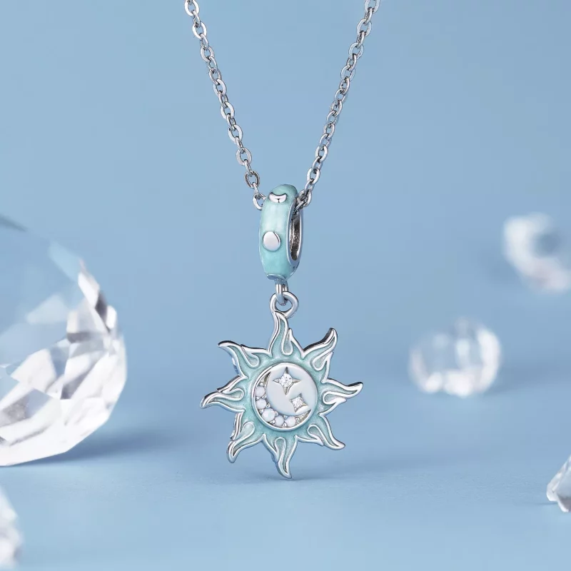 (imagen para) Encanto colgante estilo Pandora de sol y luna - BSC855 - Ver 2