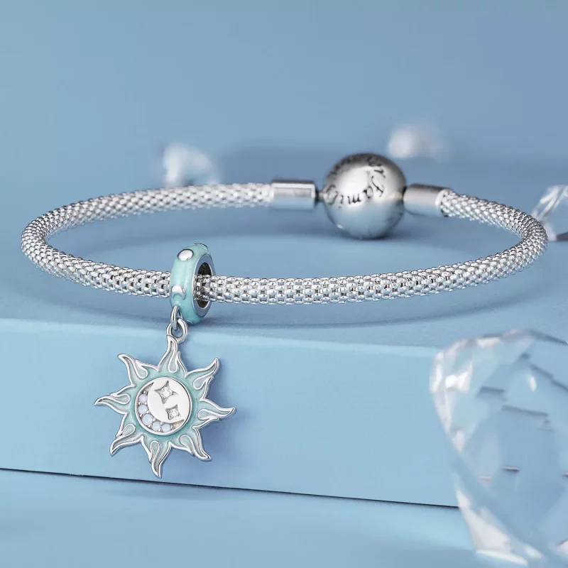(imagen para) Encanto colgante estilo Pandora de sol y luna - BSC855 - Ver 3