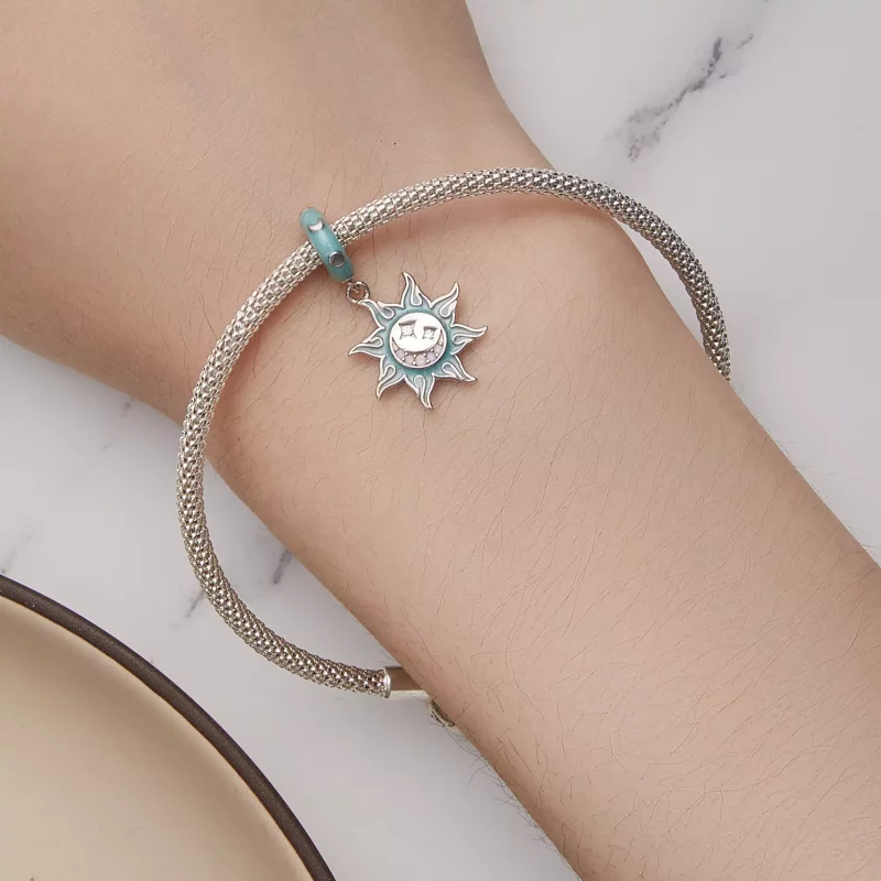 (imagen para) Encanto colgante estilo Pandora de sol y luna - BSC855 - Ver 5