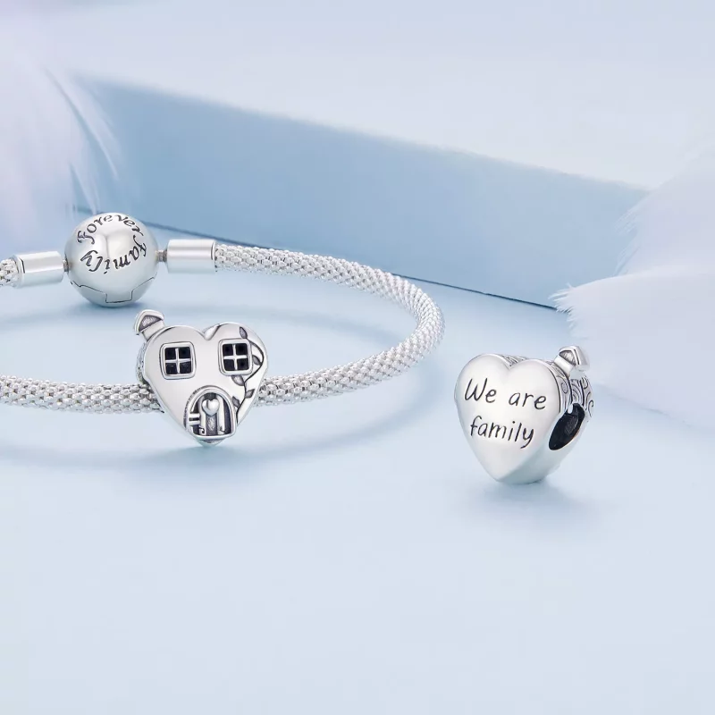 (imagen para) Encanto de casa en forma de corazón al estilo de Pandora - BSC871 - Ver 4