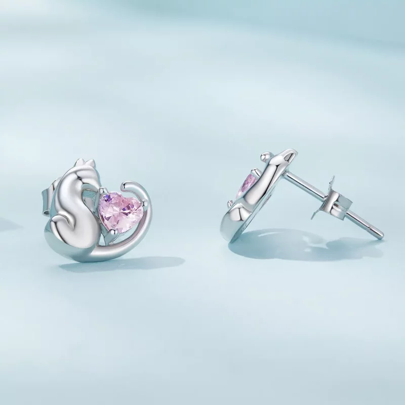 (imagen para) Estilo Pandora Los Pendientes de Gato - SCE1591-A - Ver 3