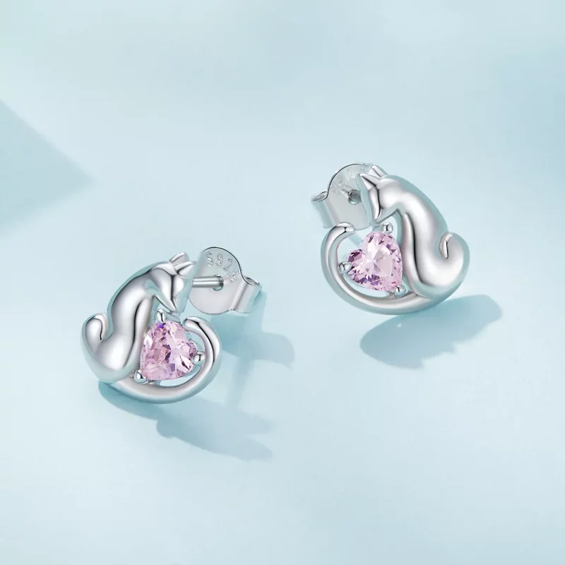 (imagen para) Estilo Pandora Los Pendientes de Gato - SCE1591-A - Ver 4