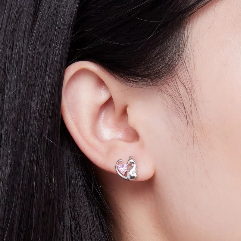 (imagen para) Estilo Pandora Los Pendientes de Gato - SCE1591-A - Ver 5