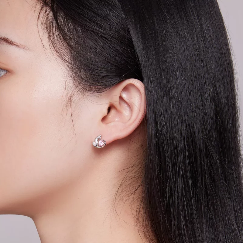 (imagen para) Estilo Pandora Los Pendientes de Gato - SCE1591-A - Ver 7
