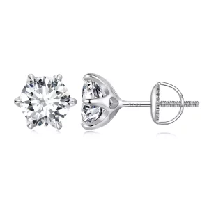 (imagen para) Estilo Pandora Pendientes de Tachuela de Moissanita de 2 Quilates - MSE021-L