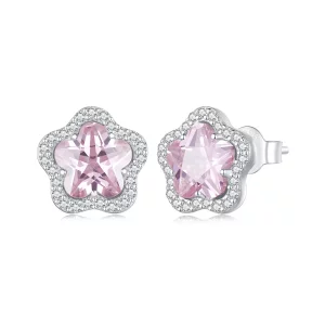 (imagen para) Estos aretes de botón estilo Pandora con pequeñas flores - BSE850