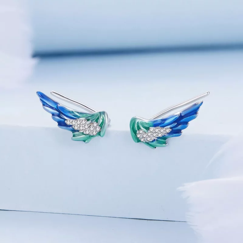 (imagen para) Estos aretes estilo Pandora con alas - BSE852 - Ver 2