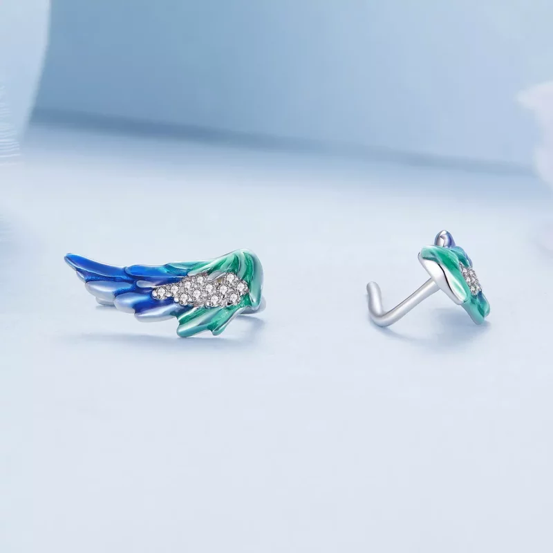 (imagen para) Estos aretes estilo Pandora con alas - BSE852 - Ver 4