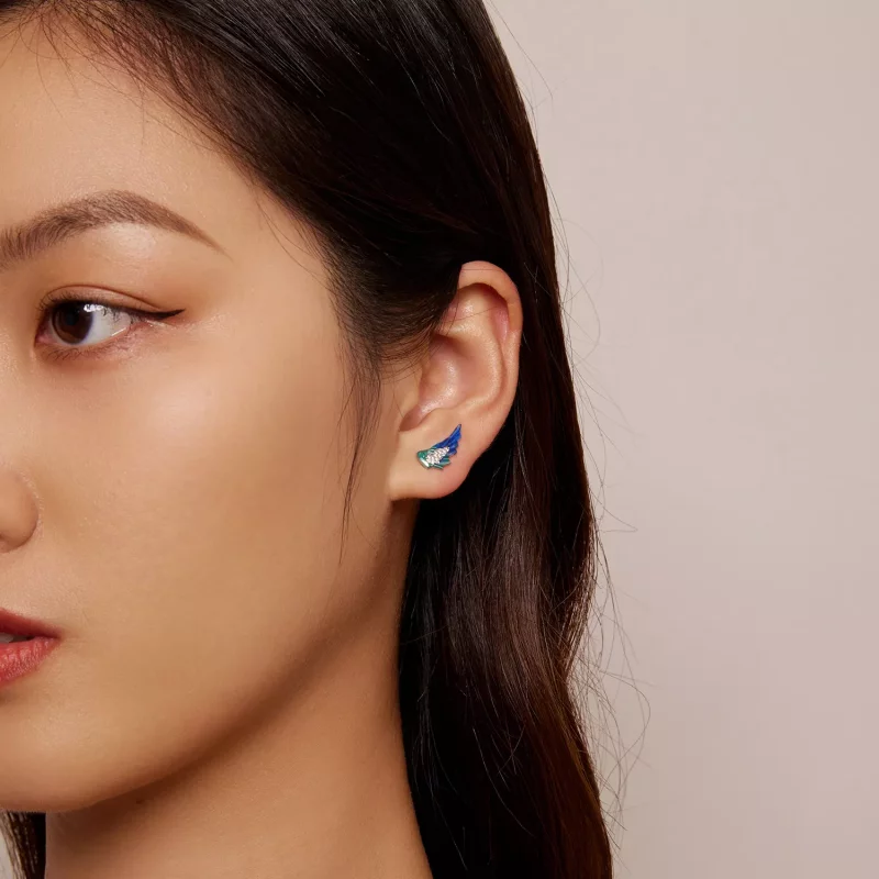 (imagen para) Estos aretes estilo Pandora con alas - BSE852 - Ver 6