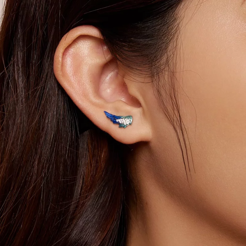 (imagen para) Estos aretes estilo Pandora con alas - BSE852 - Ver 7