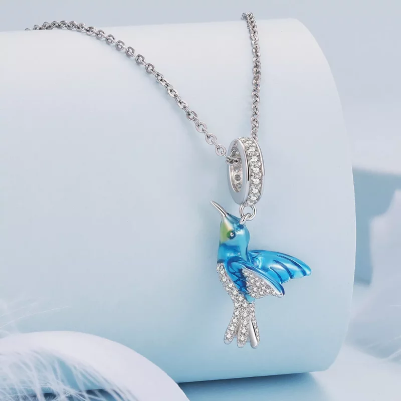 (imagen para) Pendiente Charm Pandora Style delicado de Martín Pescador - BSC858 - Ver 2