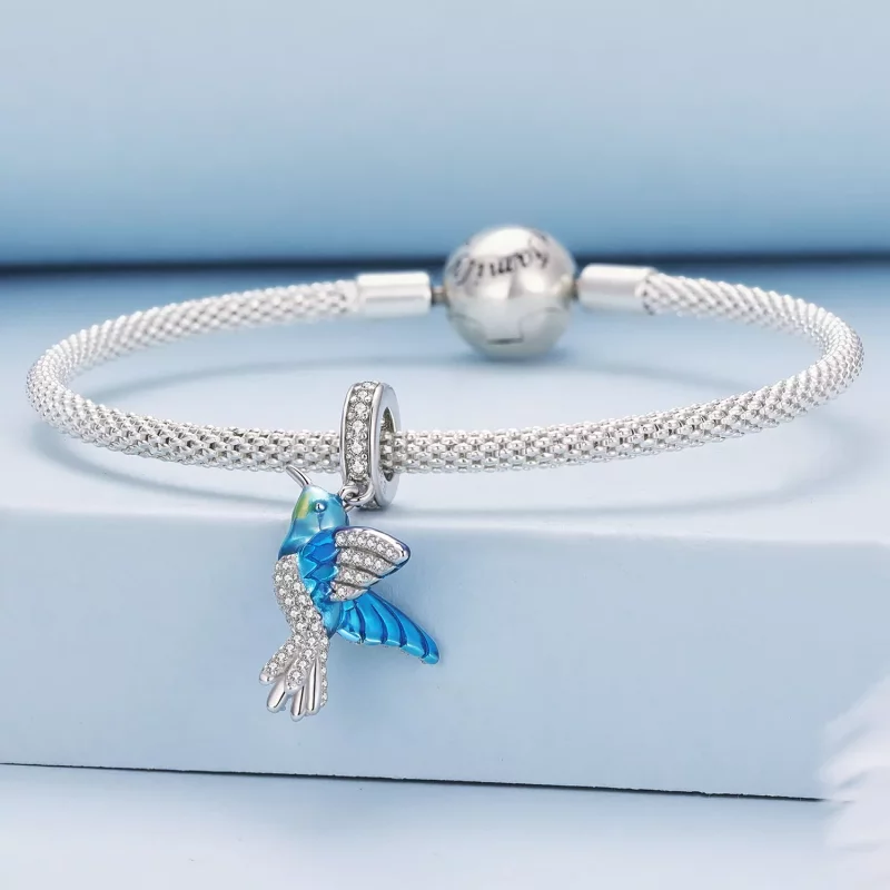 (imagen para) Pendiente Charm Pandora Style delicado de Martín Pescador - BSC858 - Ver 3