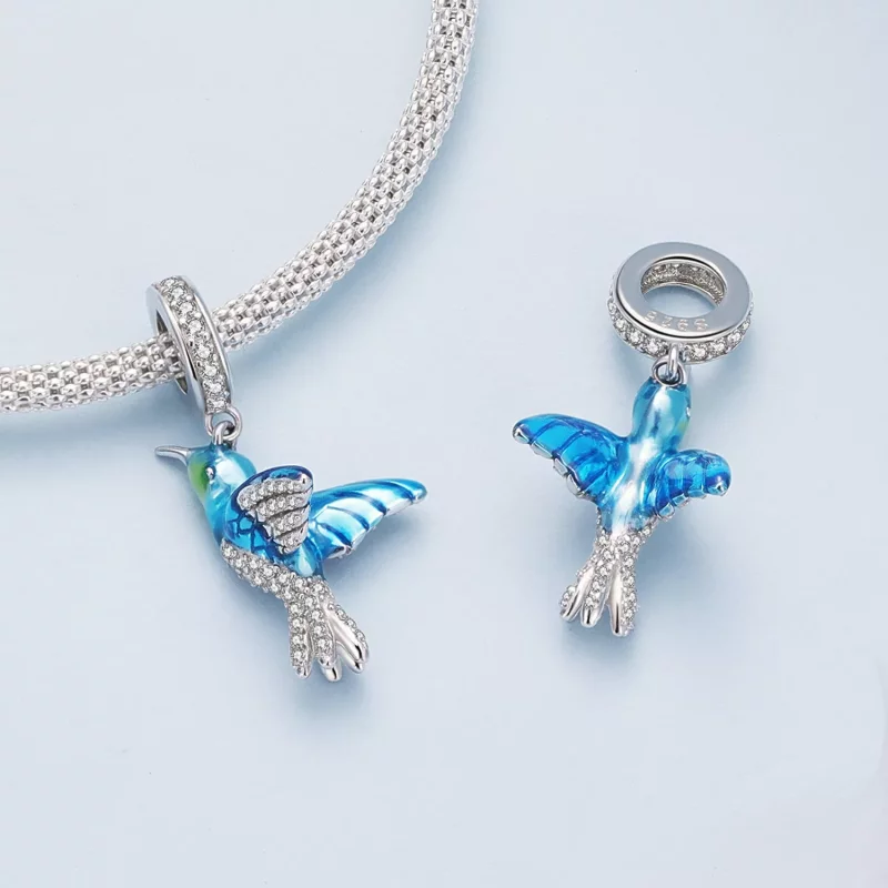 (imagen para) Pendiente Charm Pandora Style delicado de Martín Pescador - BSC858 - Ver 4